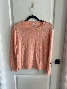 J. Crew Factory Peach Heathered Crewneck Sweater